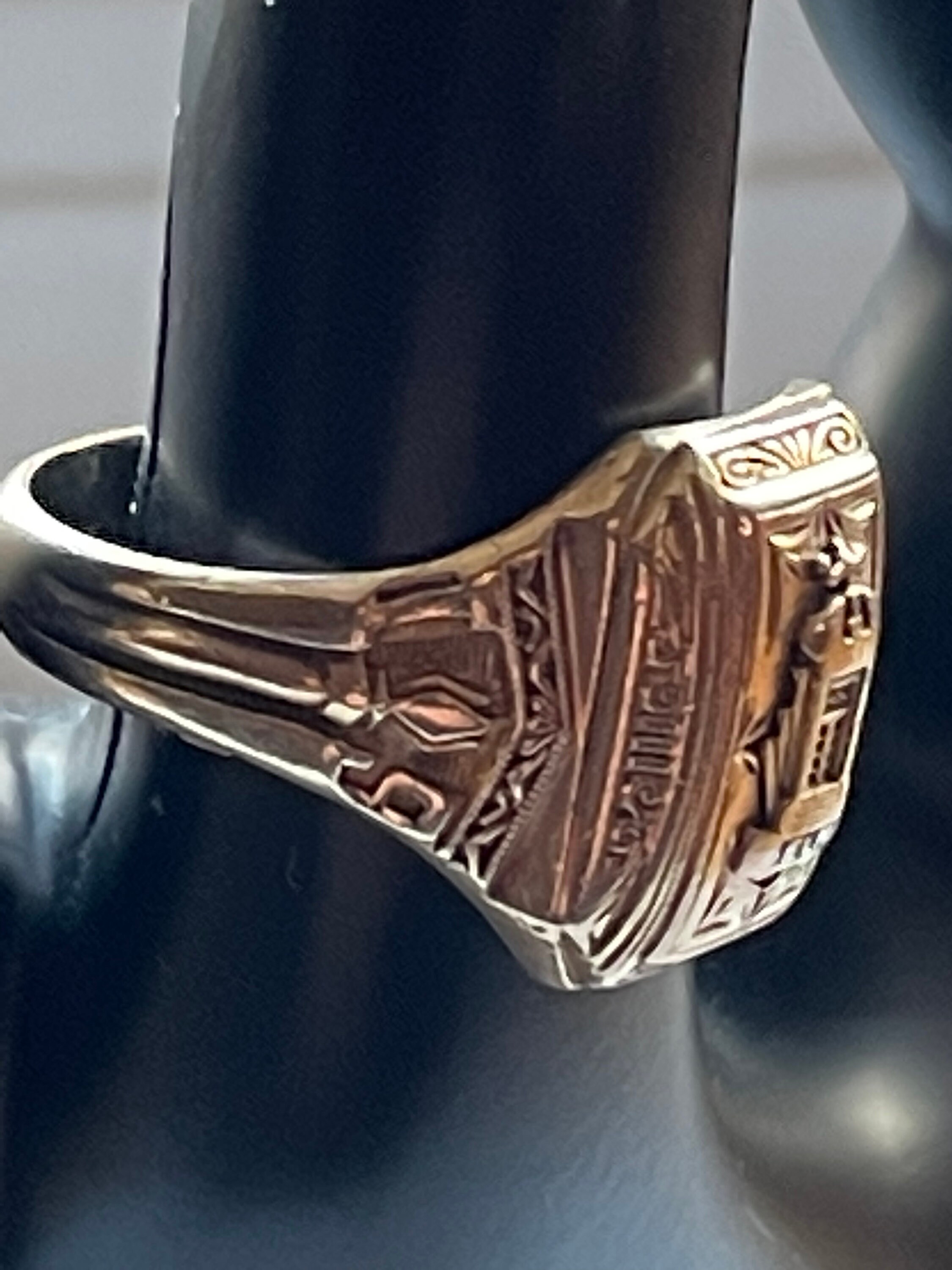 Vintage HJ Herff Jones 10k Gold Ultra Supertone Selma High School Class Ring 1939