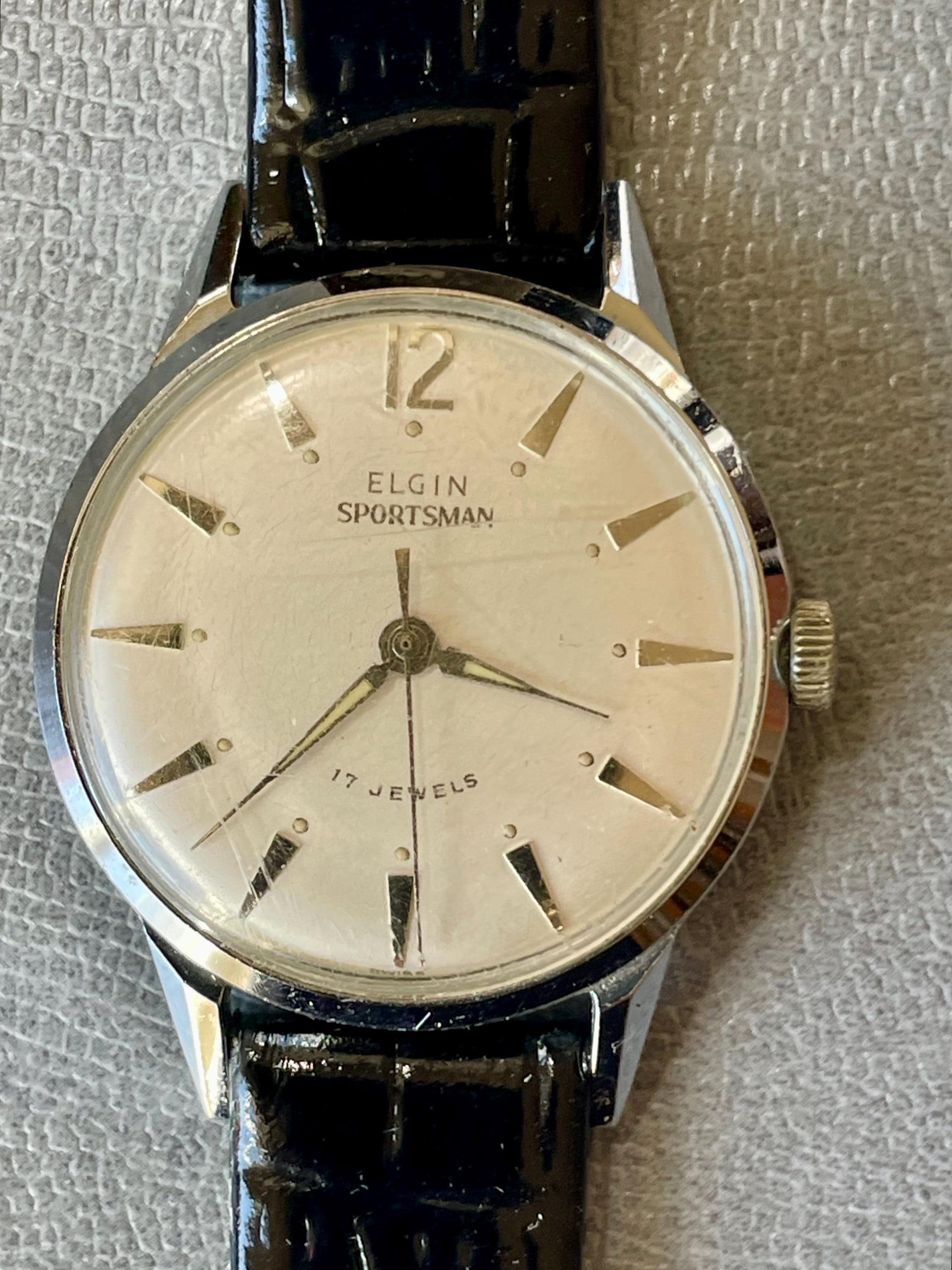 ELGIN エルジン　スポーツマン　アンティーク　ビンテージ　スモセコ　手巻き ELGIN エルジン スポーツマン アンティーク ビンテージ スモセコ