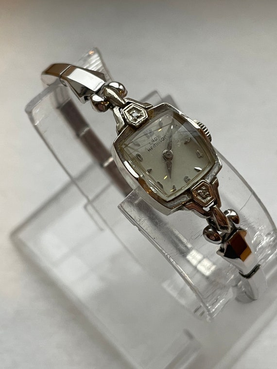 Nice Vintage 14k White Gold Lady Hamilton Wrist W… - image 8