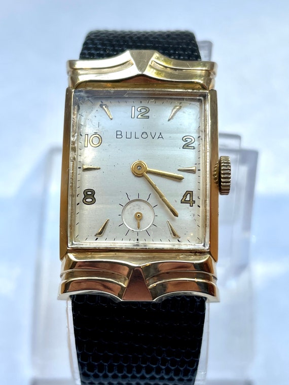 Vintage 14k Solid Gold Bulova Wrist Watch with Fan