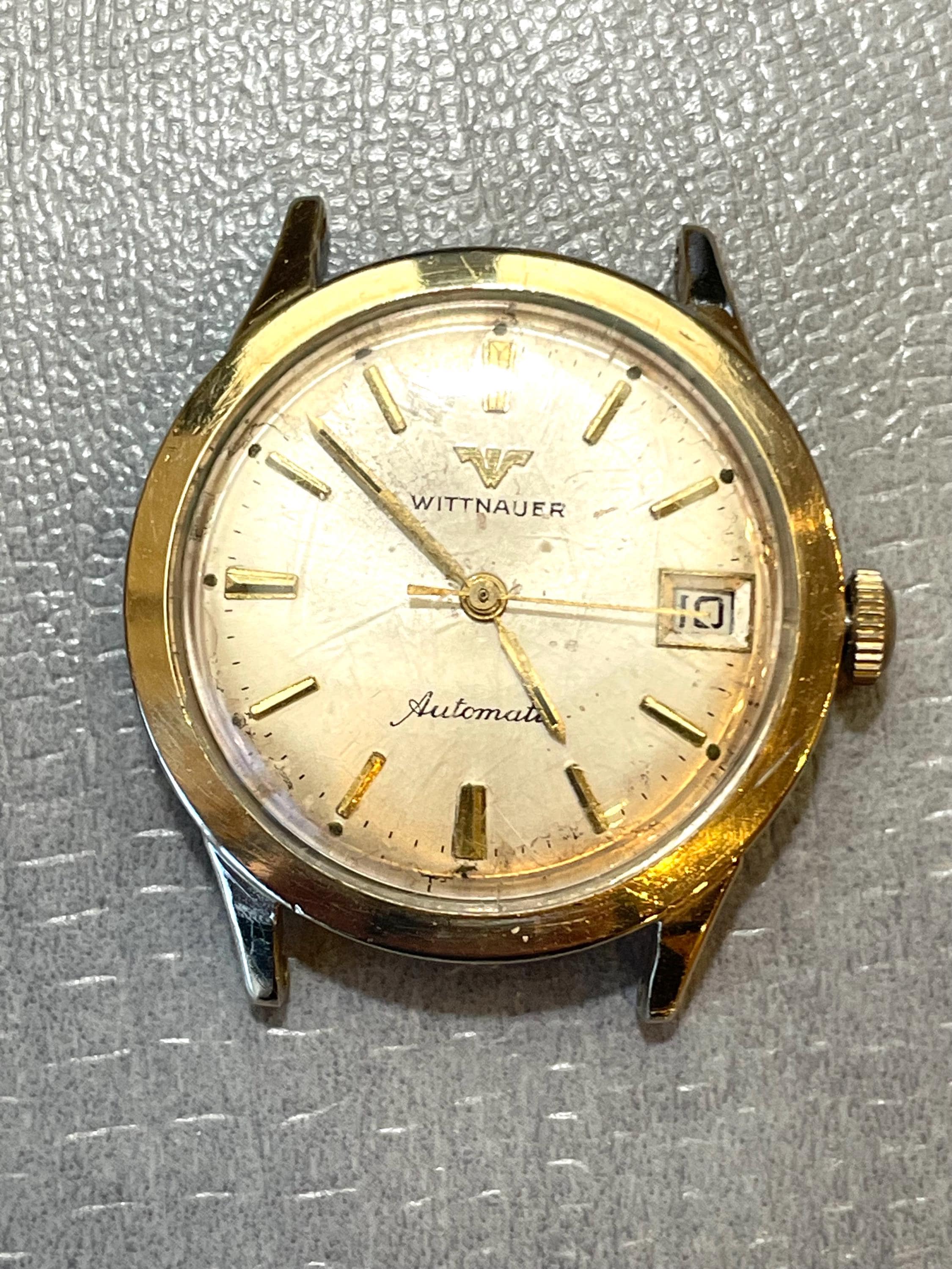 極上品　WITTNAUER 10K金張り　ブラックミラーダイヤル　50'S〜 極上品 WITTNAUER 10K金張り ブラックミラーダイヤル 50'S