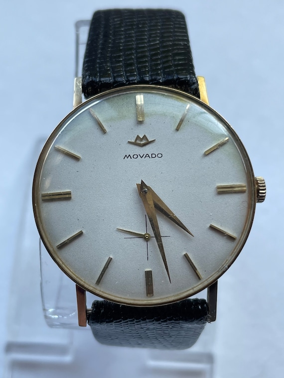 Elegant Simple Classic Movado 14K Mens Wrist Watch