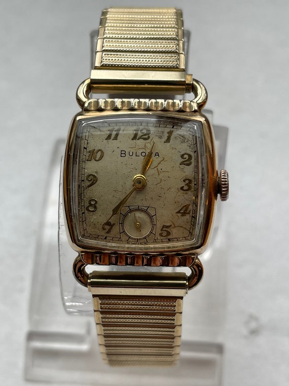 L0 (1950) Bulova Fancy Case Mens Wrist watch Sign… - image 1