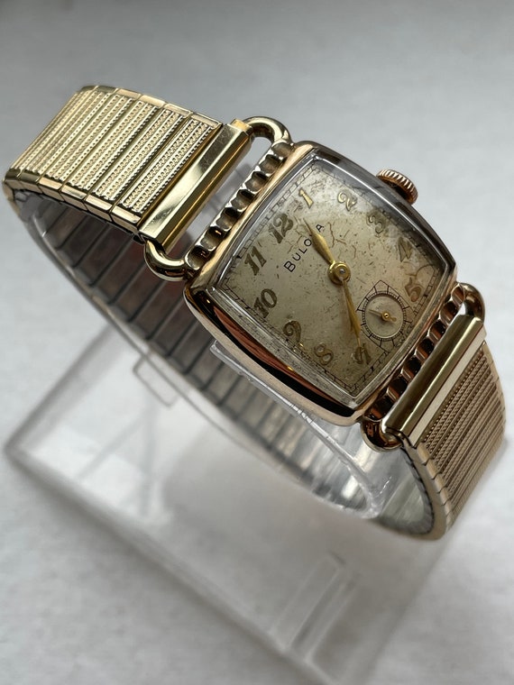 L0 (1950) Bulova Fancy Case Mens Wrist watch Sign… - image 2