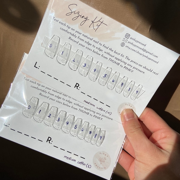 Press-On Sizing Kit | Apres Gel-X | Nail Measurements (Includes Tracking)