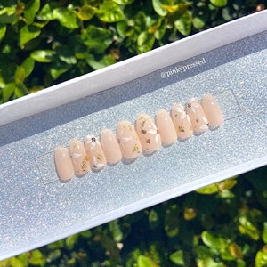 The Golden Lotus Press-On Nails |  APRES GEL-X Handmade Press-On Nails | Custom