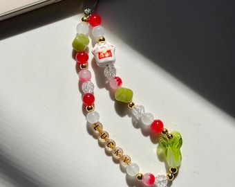 Cadena/Pulsera para teléfono con Gato de la Suerte / Accesorios para teléfono / Cadena para teléfono