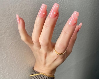 Blut Diamant Strass Press-On Nägel | APRES GEL-X, Custom