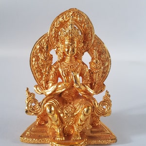 24 Carat high quality Gold plated Buddha Maitreya, Enlightenment, Dharma, Peace, Gold Statue