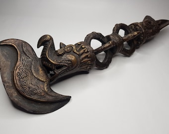 17th century-  Antique Mahakala Axe Phurba/Phurpa, Blessing, Protection, Ancient Statue, Buddhist Ritual Dagger