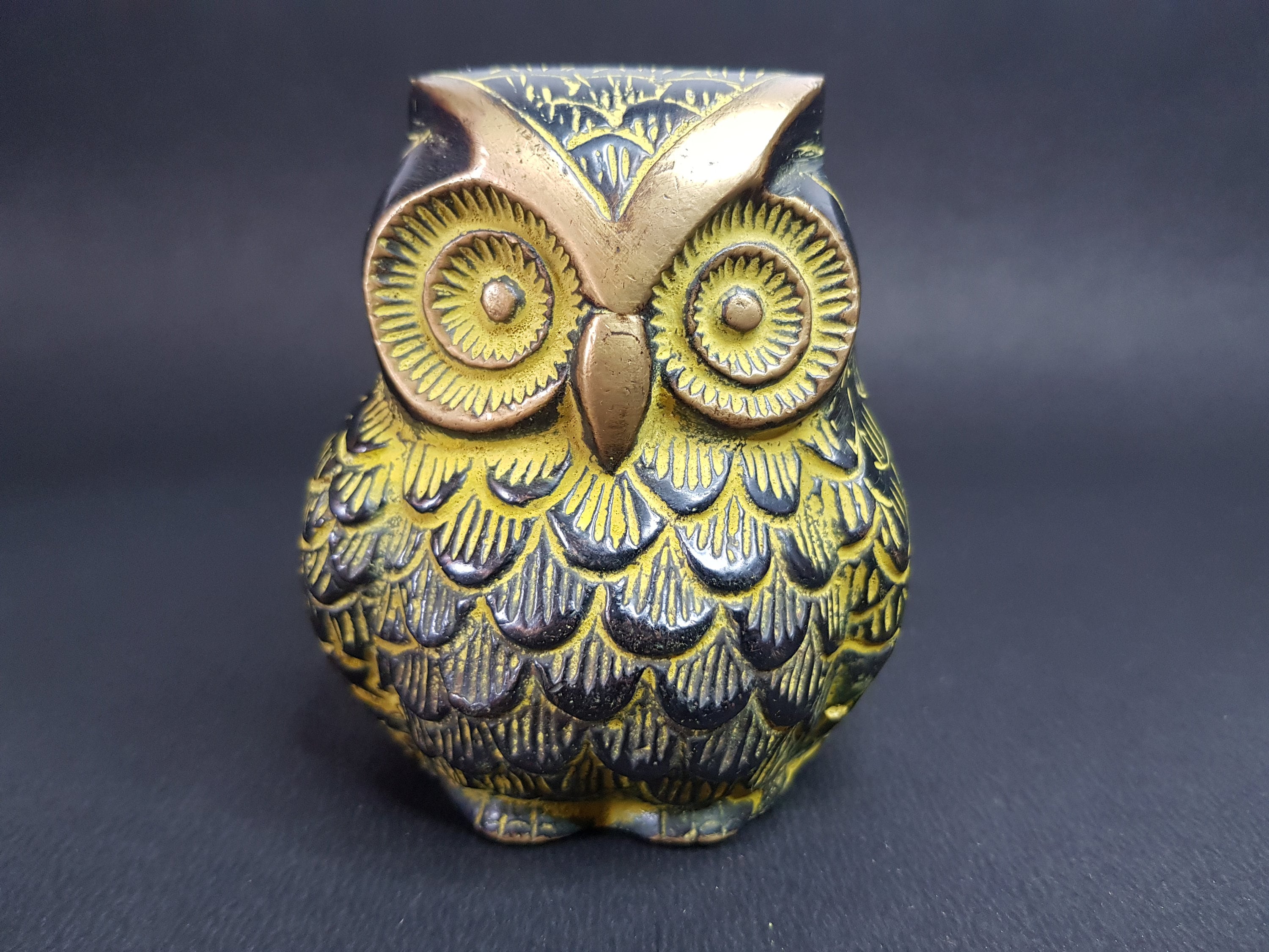 Antique Bronze Owl statue, Wisdom, Compassion, Healing, Blessing, Protection, Meditation, Ancient St