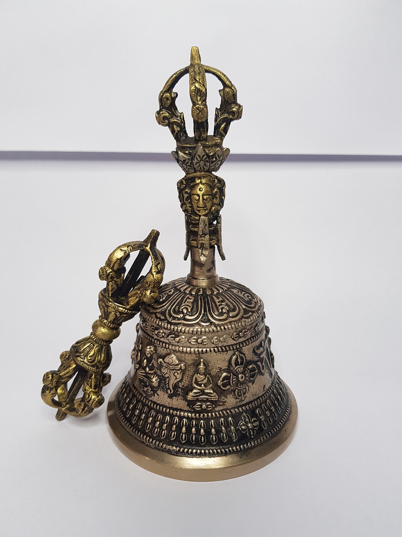 6.25inch Antique Monastery Tibetan Bell Carved With Buddha Etsy