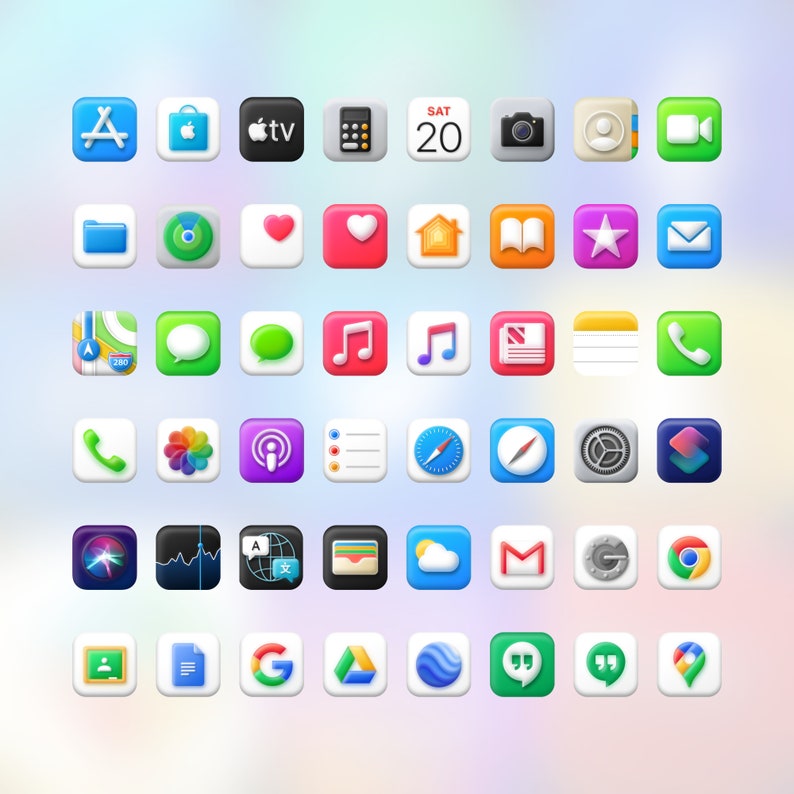 Big Sur 181 3D Premium App Icons Big Sur App Icons 3D iOS | Etsy