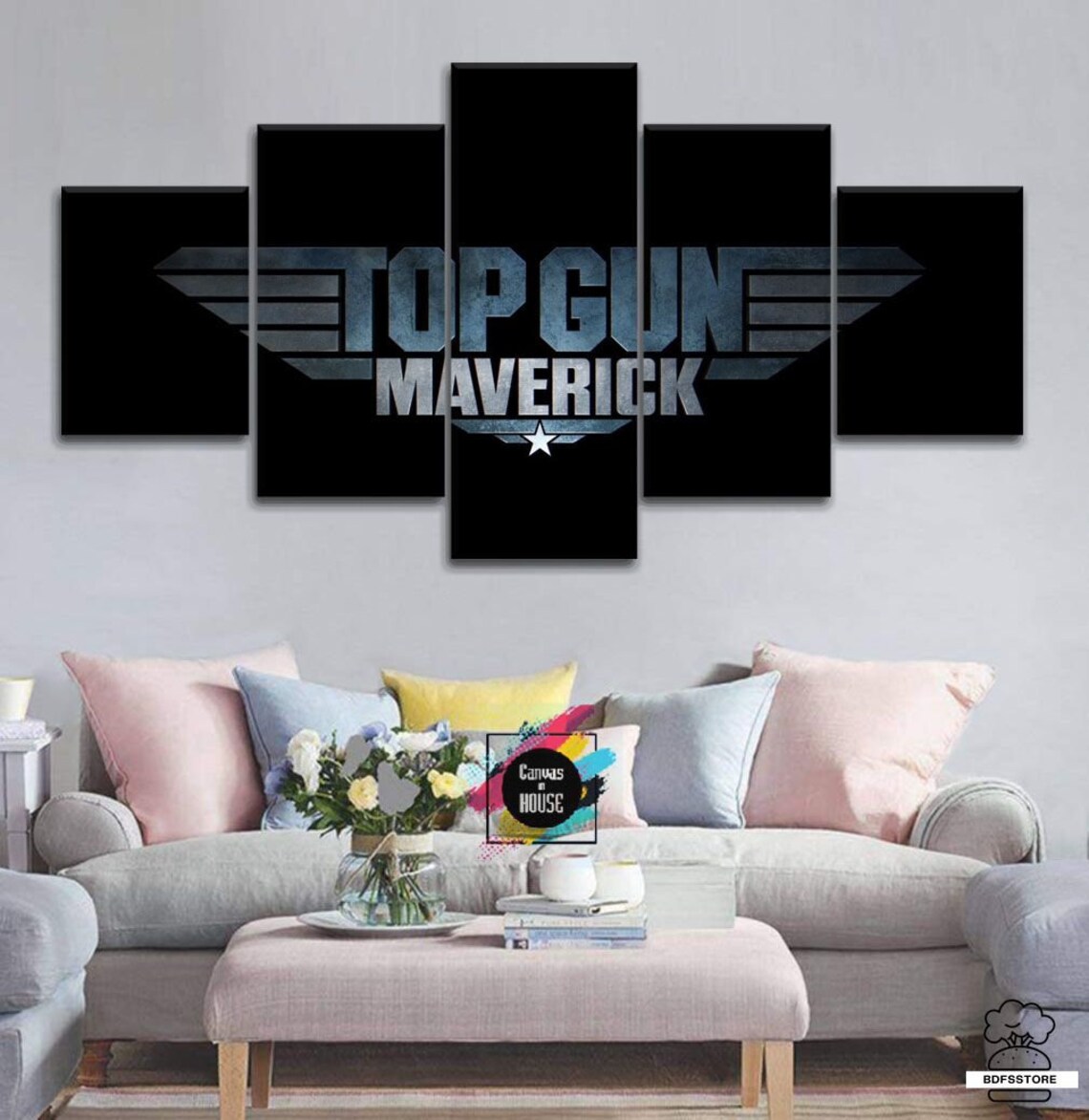 Top Gun Maverick Logo Banner Movie Canvas Wall Art Framed Etsy