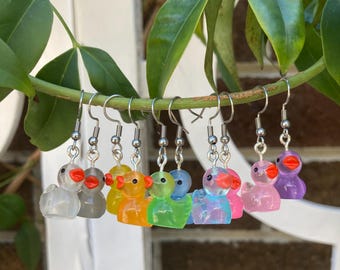 Glow in the dark duck earrings