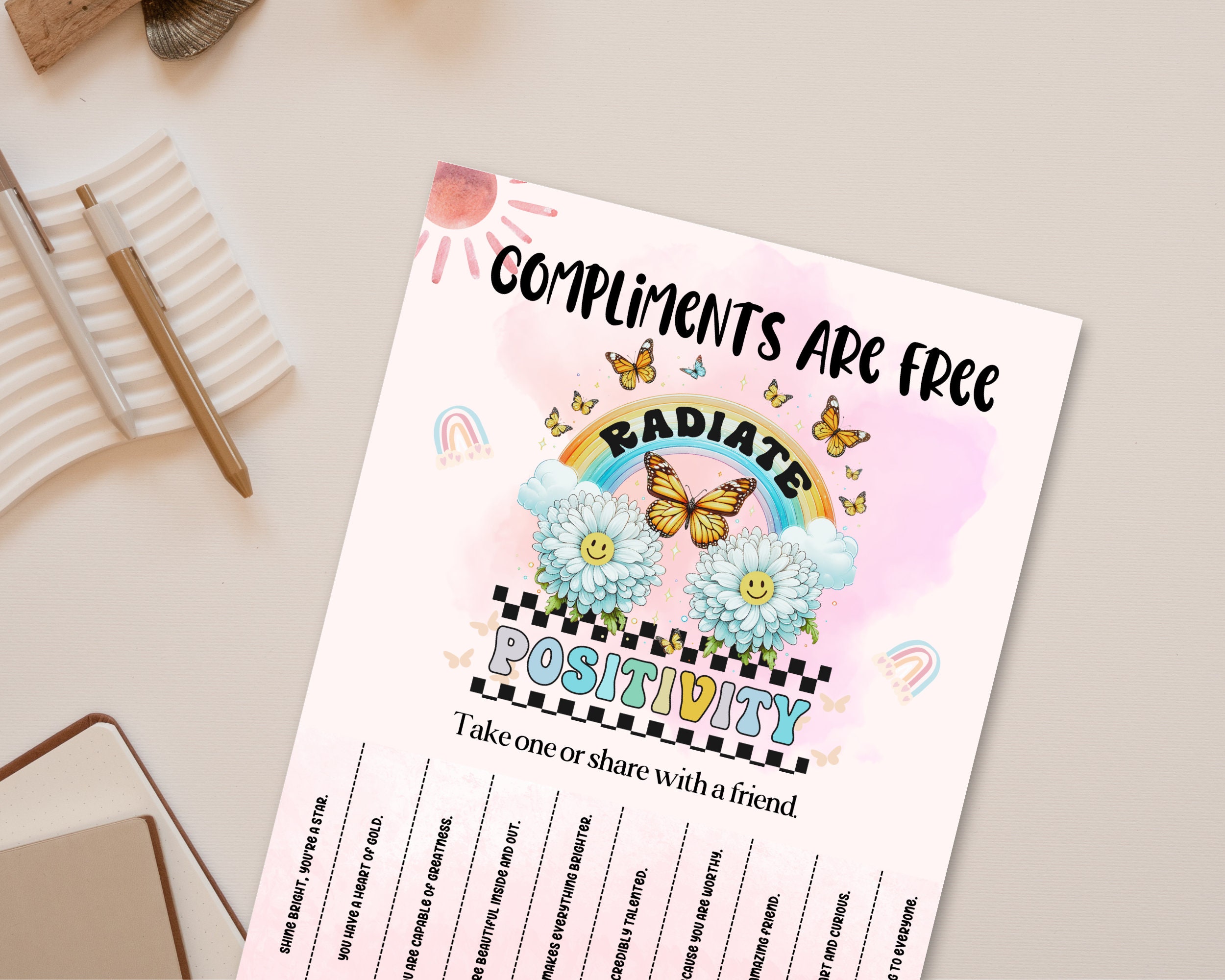 Positivity Tear-off Compliment Flyer: Classroom Decor (printable PDF ...