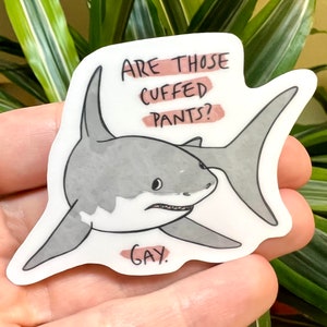 Judgmental Gay Shark Sticker