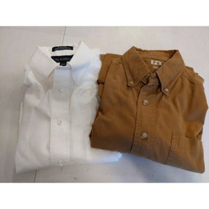 LOT of 2 Haggar Croft & Barrow Dress Casual Mens Sm 14 1/2 Shirts Pockets