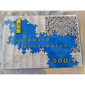 Vtg Elite 3 In 1 Puzzle New Sealed Wordsearch Crossword Puzzle RARE!!  NEW