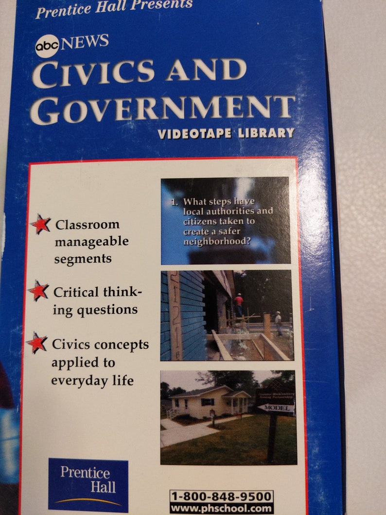Pschoo ABC NEWS 4 VHS Tapes Civics and Government Prentice Hall W/teachers ...