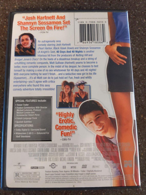 40 Days and 40 Nights DVD 2002 Josh Hartnett Shannyn Sossamon - Etsy