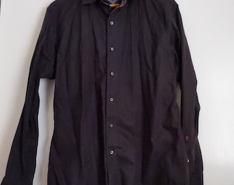 Robert Graham BLACK Long Sleeve Shirt Size MED Button-Up