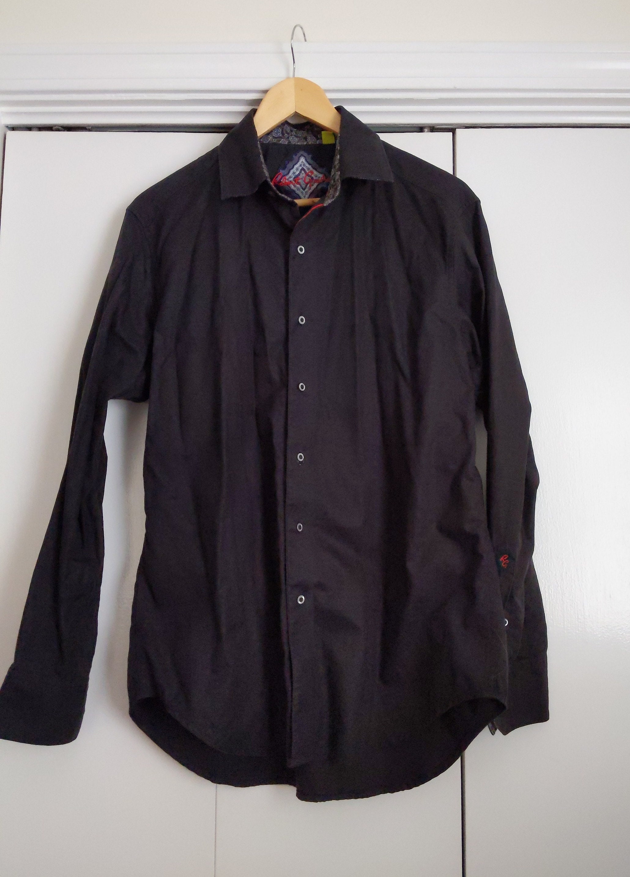 Robert Graham BLACK Long Sleeve Shirt Size MED Button-up - Etsy