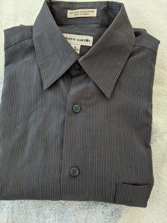 pierre cardin men's dress shirts Pierre Cardin Men Dress Shirt Blue White Stripe Long Sleeve 15 1/2 39/49  Canada