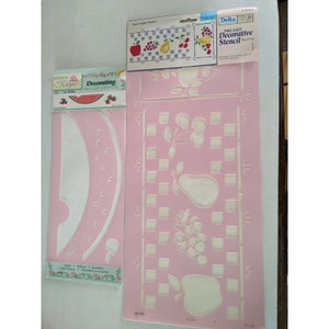 2 Packages Pre-Cut Stencils by Delta Watermelon/Fruit For Walls, Fabric, Crafts