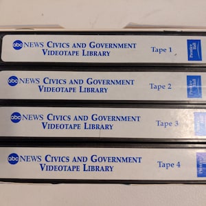 ABC NEWS 4 VHS Tapes Civics and Government Prentice Hall w/teachers guide