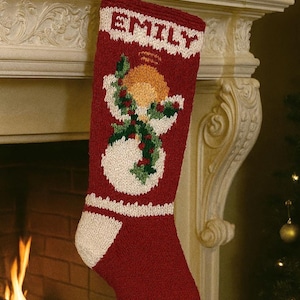 Handmade Knit Personalized Christmas Stocking Angel