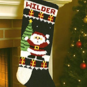 Handmade Knit Personalized Christmas Stocking Santa