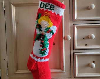 Hand Knit Christmas Stocking - Etsy