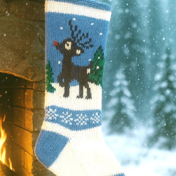 SOMENTE O MOLDE Meia de Natal do Rudolph