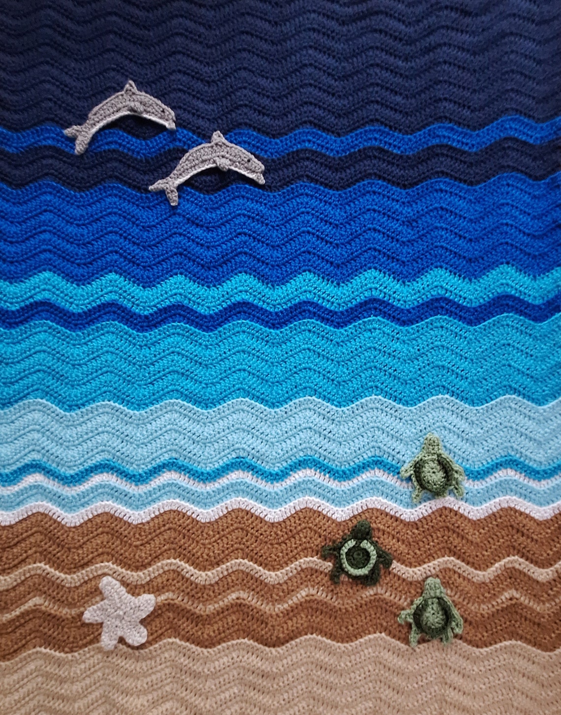 PATTERN ONLY Sea Turtle Baby Blanket Etsy