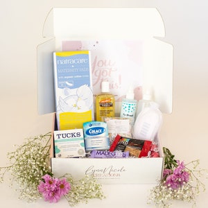 Essential Postpartum Care Package, Baby Shower Gift, New Mom Gift Box, Pregnancy Gift Basket | Gifts for Expecting New Moms, Mothers Day