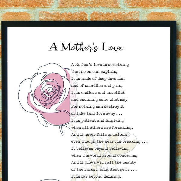 Mothers Day Poem - Etsy
