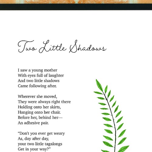 Three Little Shadows Poem Etsy