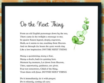 Do the Next Thing by Elisabeth Elliot Quote DIGITAL Poem - Etsy