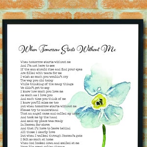 Funeral Printable Version When Tomorrow Starts Without Me Po