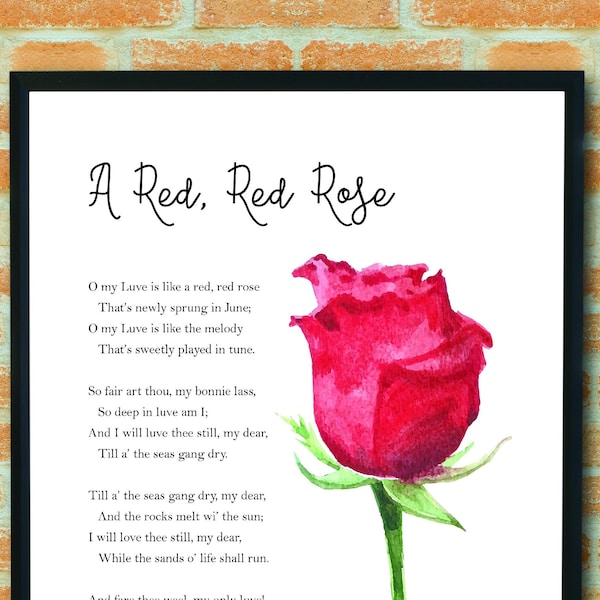 Roses Are Red Poem Etsy