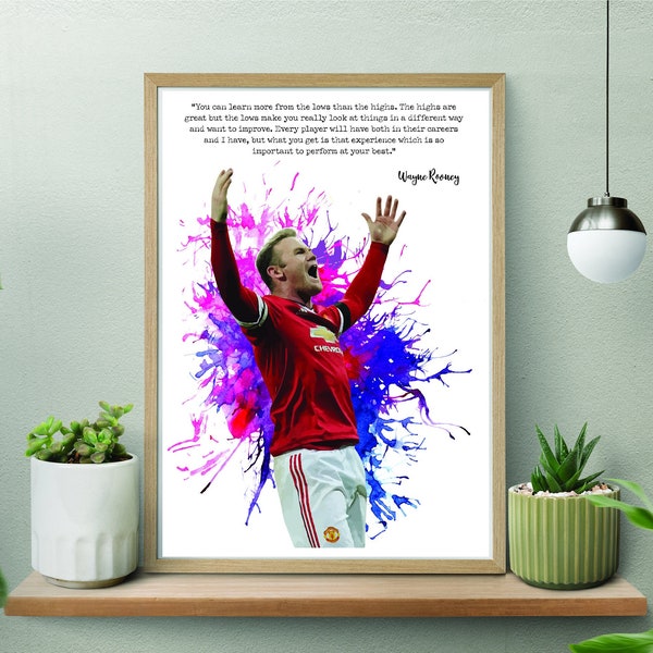 Wayne Rooney Soccer | Printable poster | Motivational Quote | Fathers Day | Print | Fan gift | Quote by Rooney | JPG & PDF, High quality