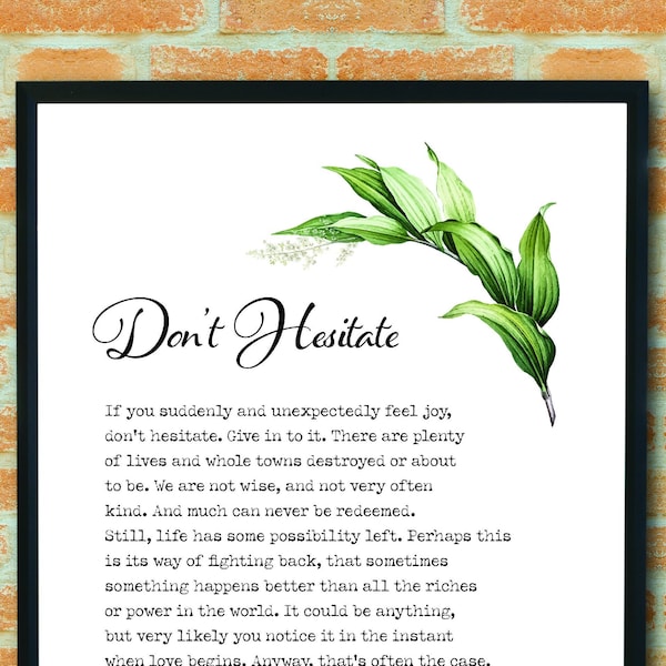 Mary Oliver Dont Hesitate Etsy Mary Oliver Dont Hesitate Etsy