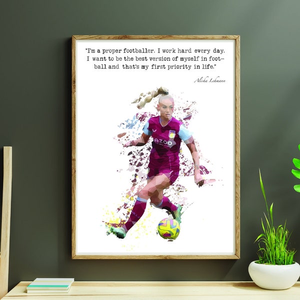 Alisha Lehmann Poster, Aston Villa Women, Women Football, World, Cup, Print Art, Swiss footballer, Soccer fan gift JPG & PDF,High quality