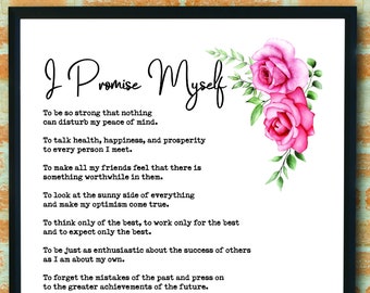 I Promise Myself Poem - Etsy