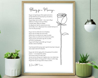 Blessing for a Marriage Print, James Dillet Freeman, Paper Anniversary Gift, Couples, Wedding Gift | Digital Download | JPEG PDF