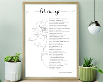 Let Me Go Poem | Christina Rossetti | Miss Me But Let Me Go, Loss of a Loved One, Grief Mourning | DIGITAL download printable | JPG, PDF