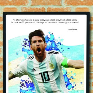Lionel Messi Soccer Printable Poster Motivational Quote Fathers Day ...