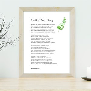 Do the Next Thing by Elisabeth Elliot Quote, DIGITAL Poem, Printable ...