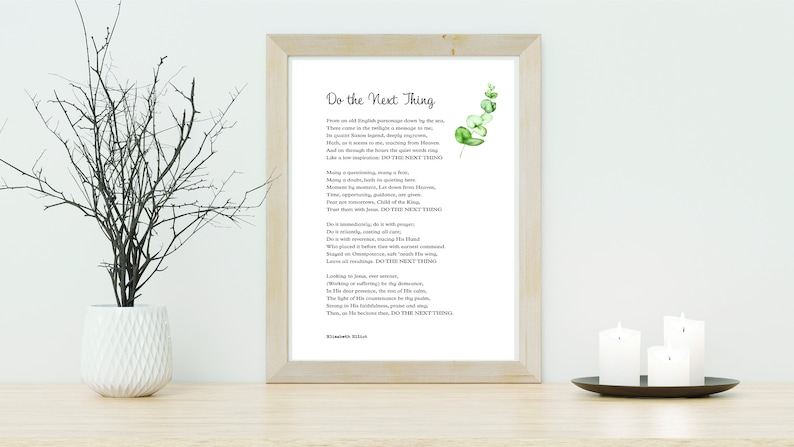 Do the Next Thing by Elisabeth Elliot Quote DIGITAL Poem - Etsy